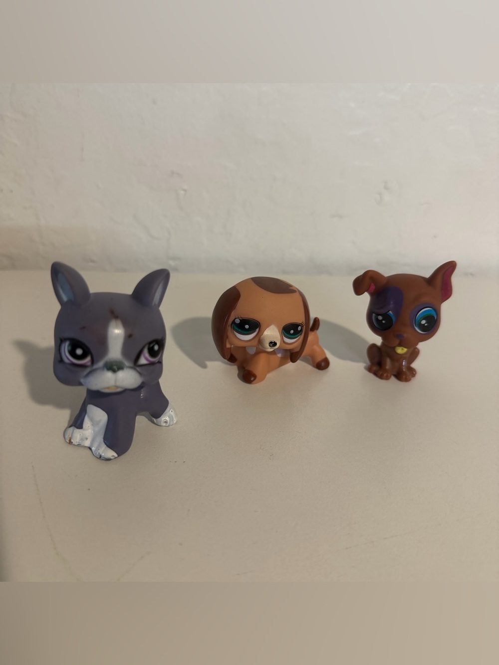 Littlest Pet Shop LPS Boston Terrier Dachshund Dog Lot Figure Trio Collectible